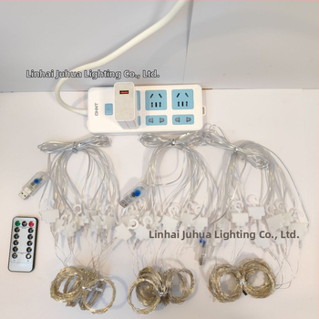 LED užuolaidų šviesos gija su 300 LED, IP68, USB maitinimas 5V, reguliuojamas su nuotolinio valdymo, 3000K