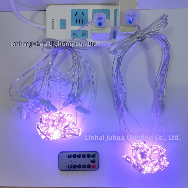 LED užuolaidų šviesos gija su 300 LED, IP68, USB maitinimas 5V, reguliuojamas su nuotolinio valdymo, 3000K