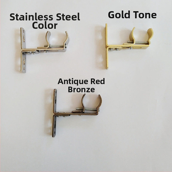 Dzelzs aizkaru stiprinājums, sienas piestiprināms, regulējams, ar augšējo un sānu uzstādīšanu