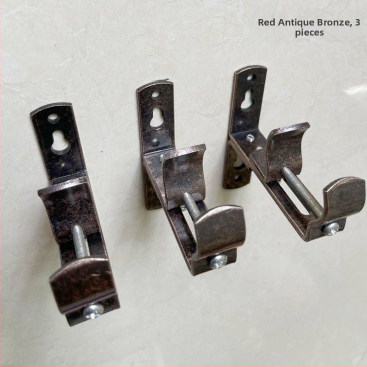 Dzelzs aizkaru stiprinājums, sienas piestiprināms, regulējams, ar augšējo un sānu uzstādīšanu