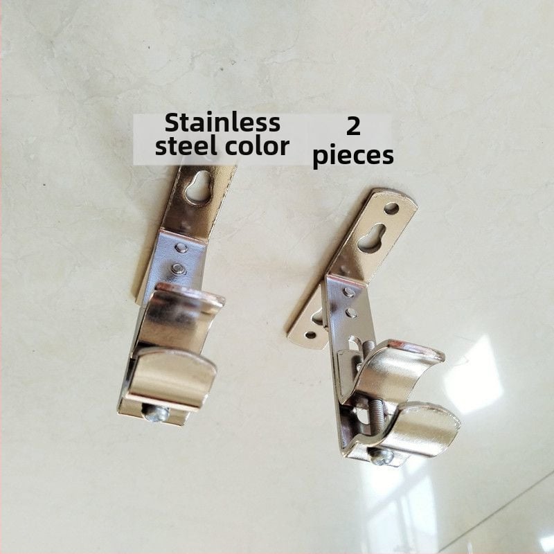 Dzelzs aizkaru stiprinājums, sienas piestiprināms, regulējams, ar augšējo un sānu uzstādīšanu