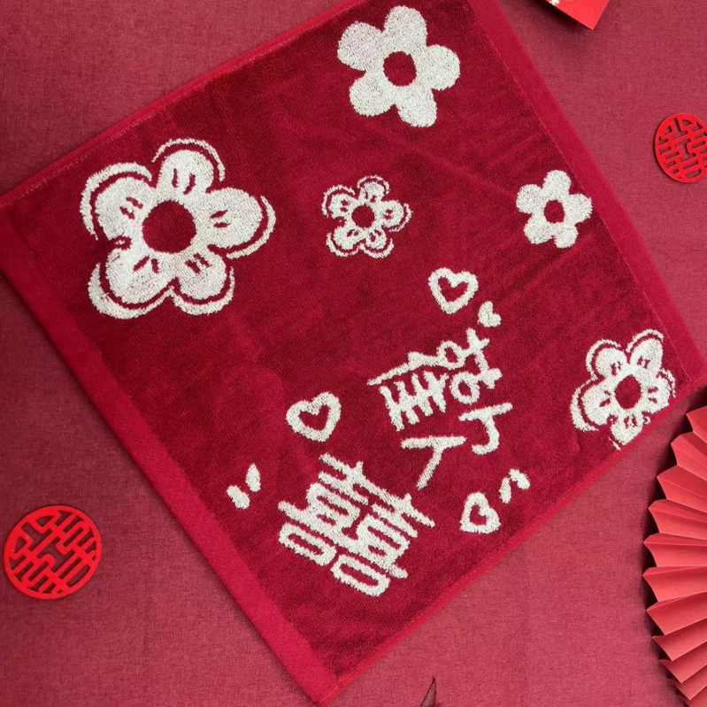 Esküvői zsebkendőpár 100% pamutból, Jacquard szövés, 58 g, pár számára, technológia fonal: fonal