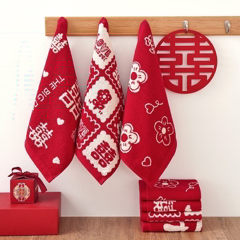 Esküvői zsebkendőpár 100% pamutból, Jacquard szövés, 58 g, pár számára, technológia fonal: fonal