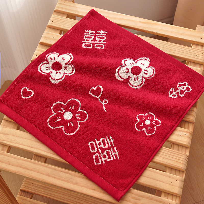 Esküvői zsebkendőpár 100% pamutból, Jacquard szövés, 58 g, pár számára, technológia fonal: fonal