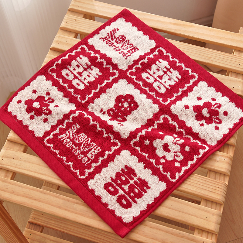 Esküvői zsebkendőpár 100% pamutból, Jacquard szövés, 58 g, pár számára, technológia fonal: fonal