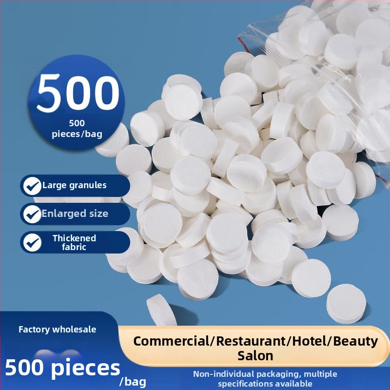 Nem szövött anyagból készült tömörített törölköző, vastagodott és rendkívül nedvszívó, 50 g-tól, szállodák és vendéglátás számára, márka Good Family, 500 darabos csomag.