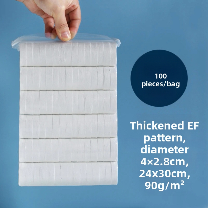 Nem szövött anyagból készült tömörített törölköző, vastagodott és rendkívül nedvszívó, 50 g-tól, szállodák és vendéglátás számára, márka Good Family, 500 darabos csomag.