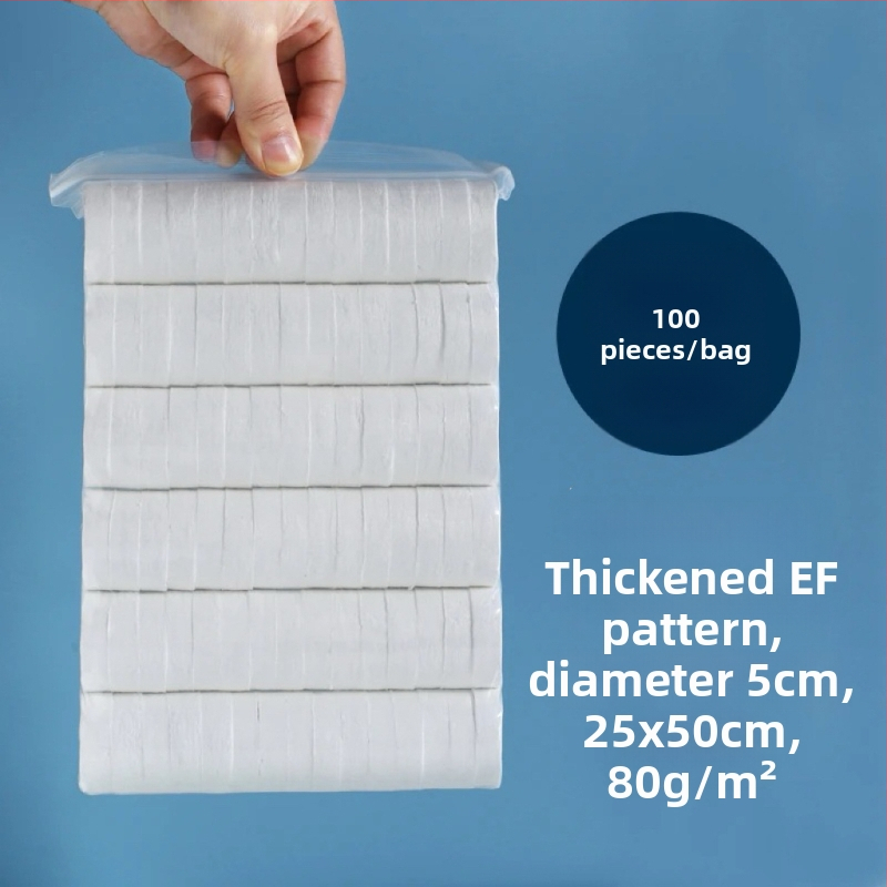 Nem szövött anyagból készült tömörített törölköző, vastagodott és rendkívül nedvszívó, 50 g-tól, szállodák és vendéglátás számára, márka Good Family, 500 darabos csomag.