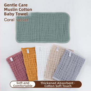 Hat réteg pamut géz kendő újszülötteknek, rendkívül nedvszívó, vastag egyszínű gyermek törölköző