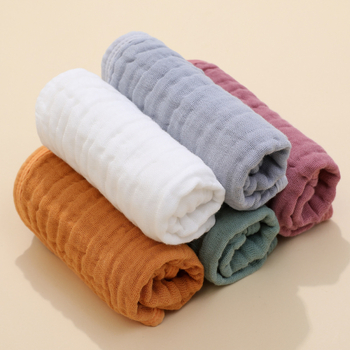 Hat réteg pamut géz kendő újszülötteknek, rendkívül nedvszívó, vastag egyszínű gyermek törölköző