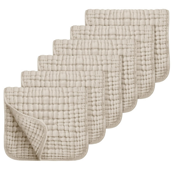 Hat réteg pamut géz kendő újszülötteknek, rendkívül nedvszívó, vastag egyszínű gyermek törölköző