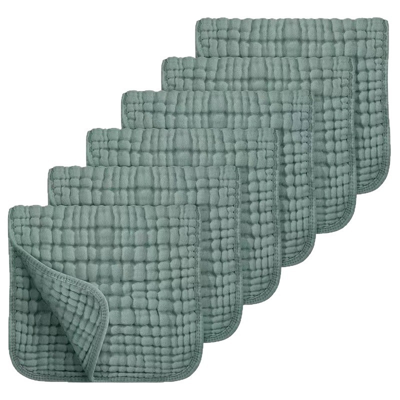 Hat réteg pamut géz kendő újszülötteknek, rendkívül nedvszívó, vastag egyszínű gyermek törölköző