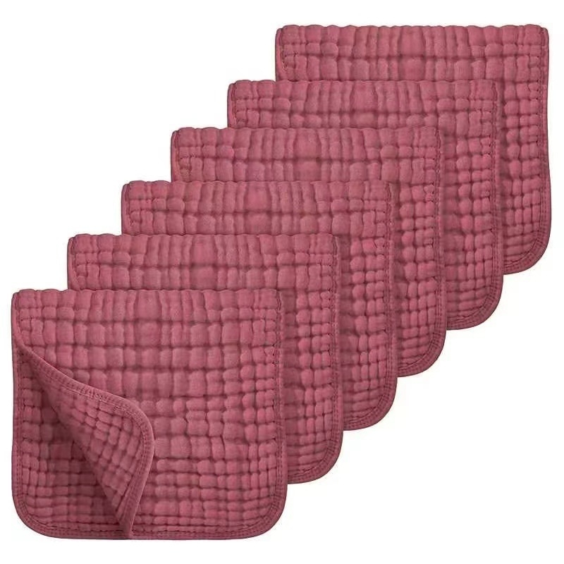 Hat réteg pamut géz kendő újszülötteknek, rendkívül nedvszívó, vastag egyszínű gyermek törölköző