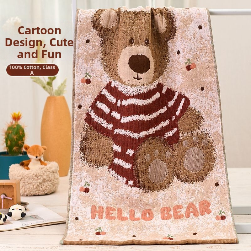 Pamut géz törölköző – antibakteriális, kiváló nedvszívó képesség, Jacquard 100d, fürdő/arc törölköző felnőtteknek és gyerekeknek