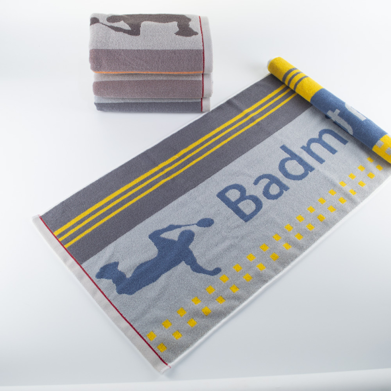 Sportski ručnik, produženi jacquard pamuk ručnik za kupanje, 32S vlakno, 170–200 g, upijajući, brzo sušenje