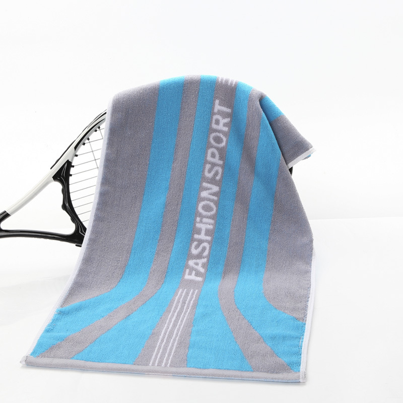 Sportski ručnik, produženi jacquard pamuk ručnik za kupanje, 32S vlakno, 170–200 g, upijajući, brzo sušenje