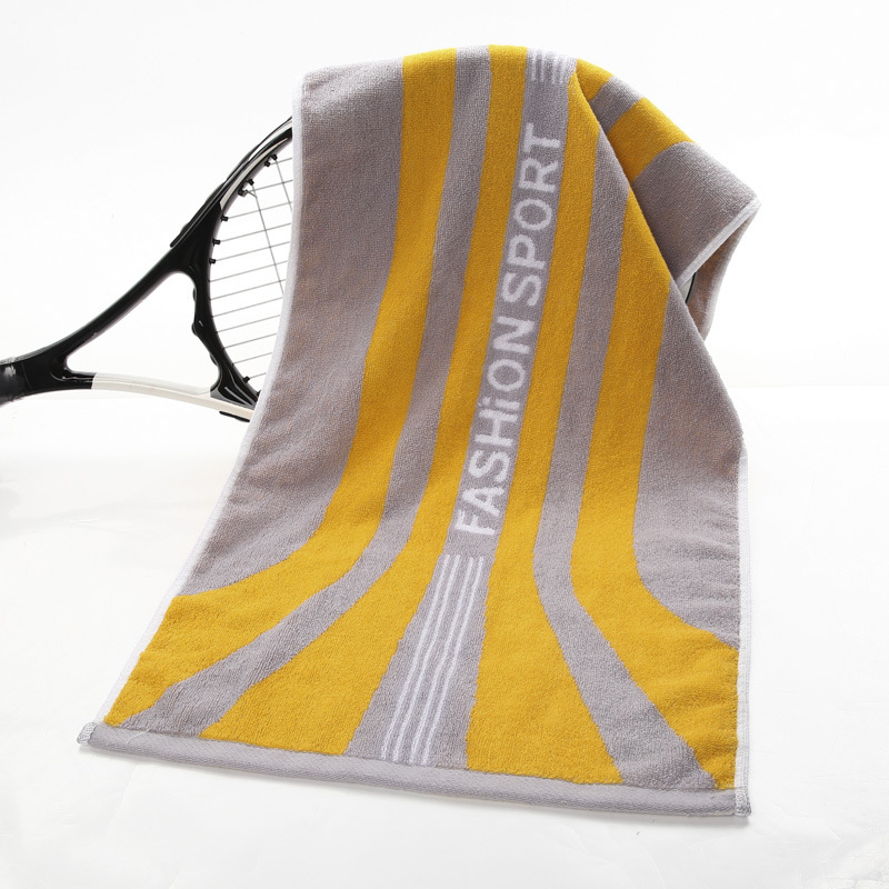 Sportski ručnik, produženi jacquard pamuk ručnik za kupanje, 32S vlakno, 170–200 g, upijajući, brzo sušenje