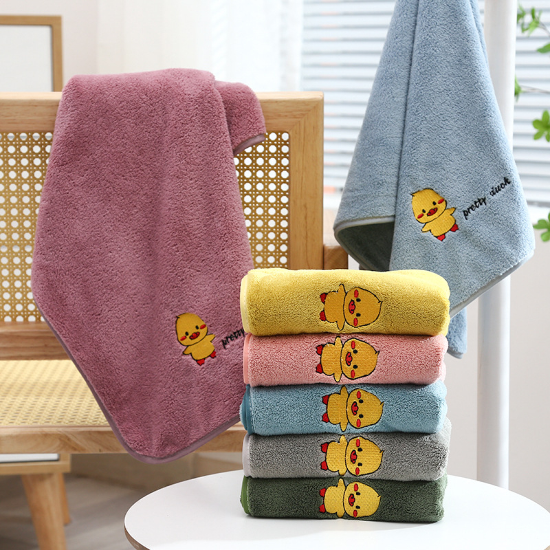 Παιδική πετσέτα μπάνιου με θέμα ένα μικρό παπάκι, Coral Fleece, 90 g, Διαθέσιμη Προσαρμογή, Με Εκτυπωμένο Λογότυπο