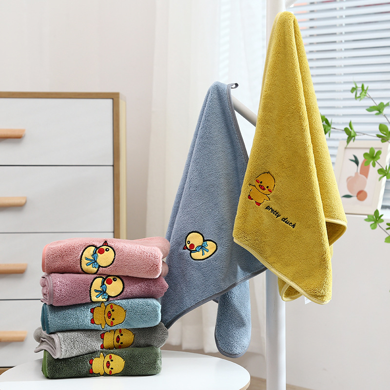 Παιδική πετσέτα μπάνιου με θέμα ένα μικρό παπάκι, Coral Fleece, 90 g, Διαθέσιμη Προσαρμογή, Με Εκτυπωμένο Λογότυπο