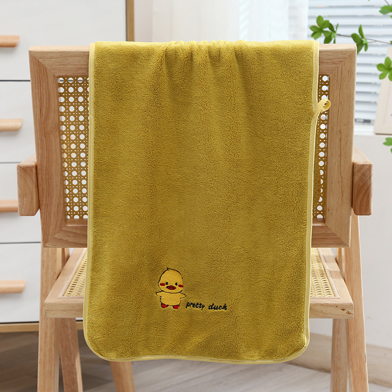 Παιδική πετσέτα μπάνιου με θέμα ένα μικρό παπάκι, Coral Fleece, 90 g, Διαθέσιμη Προσαρμογή, Με Εκτυπωμένο Λογότυπο