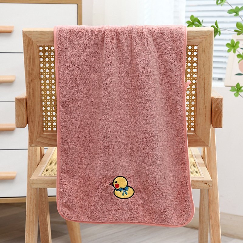 Παιδική πετσέτα μπάνιου με θέμα ένα μικρό παπάκι, Coral Fleece, 90 g, Διαθέσιμη Προσαρμογή, Με Εκτυπωμένο Λογότυπο