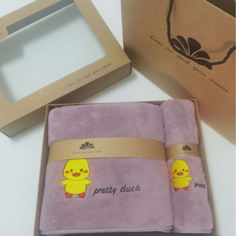 Παιδική πετσέτα μπάνιου με θέμα ένα μικρό παπάκι, Coral Fleece, 90 g, Διαθέσιμη Προσαρμογή, Με Εκτυπωμένο Λογότυπο