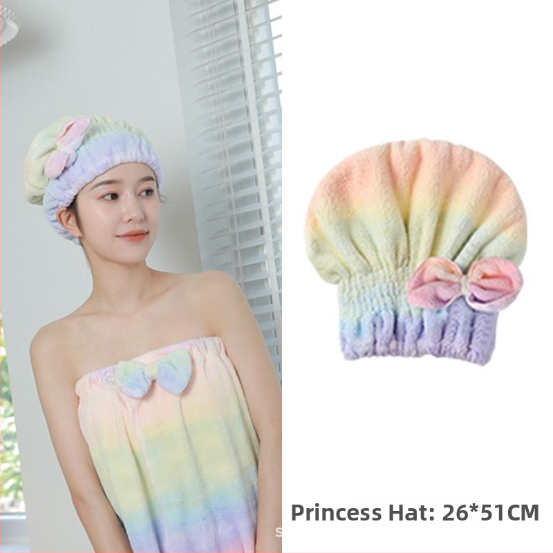 Rainbow коралов флийс халат за баня комплект с носима шапка за жени (Материал: коралов флийс; Състав: полиестер; Серия: Rainbow; Пол: женски)