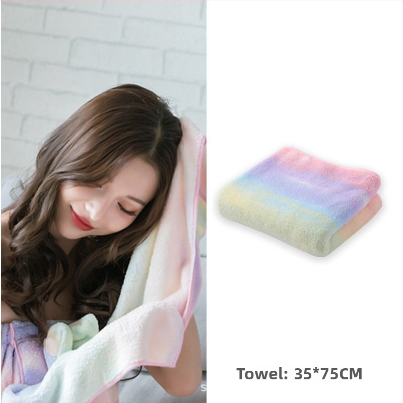 Rainbow коралов флийс халат за баня комплект с носима шапка за жени (Материал: коралов флийс; Състав: полиестер; Серия: Rainbow; Пол: женски)