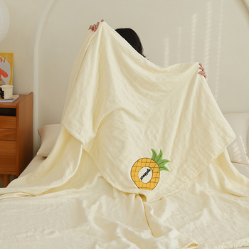 Šešių sluoksnių medvilninės gauzės pledas, lengvas, mažiau nei 300 g, pavasaris–ruduo, vientisas raštas, aukšta kokybė