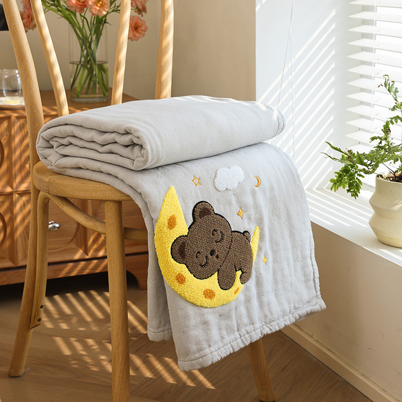 Šešių sluoksnių medvilninės gauzės pledas, lengvas, mažiau nei 300 g, pavasaris–ruduo, vientisas raštas, aukšta kokybė