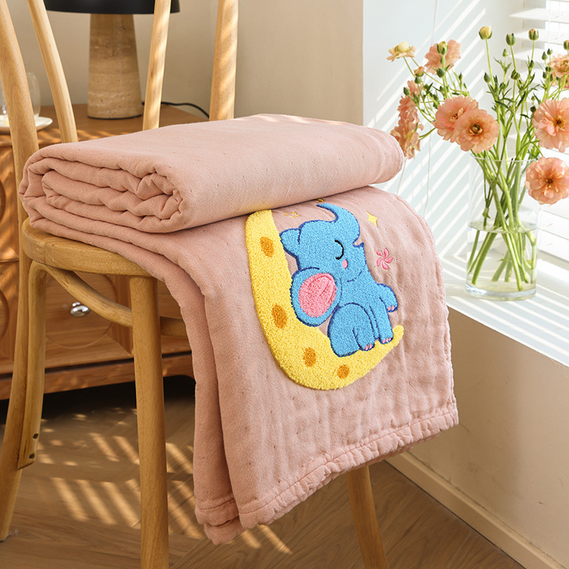 Šešių sluoksnių medvilninės gauzės pledas, lengvas, mažiau nei 300 g, pavasaris–ruduo, vientisas raštas, aukšta kokybė