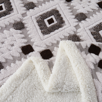 Boemska deka od ovčje vune, jacquard diamantni uzorak, sve sezone, moderni minimalistički stil