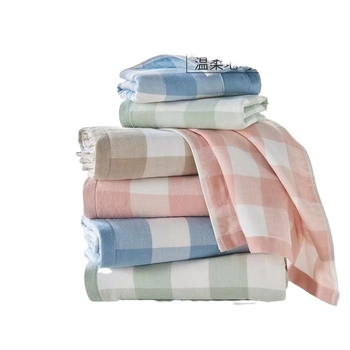 Kokvilnas vannas dvieļu komplekts ar divām pusēm: viena puse terry, otra puse marle, Jacquard audums, 32s pavediena, 200–300 g/m², pielāgota apstrāde