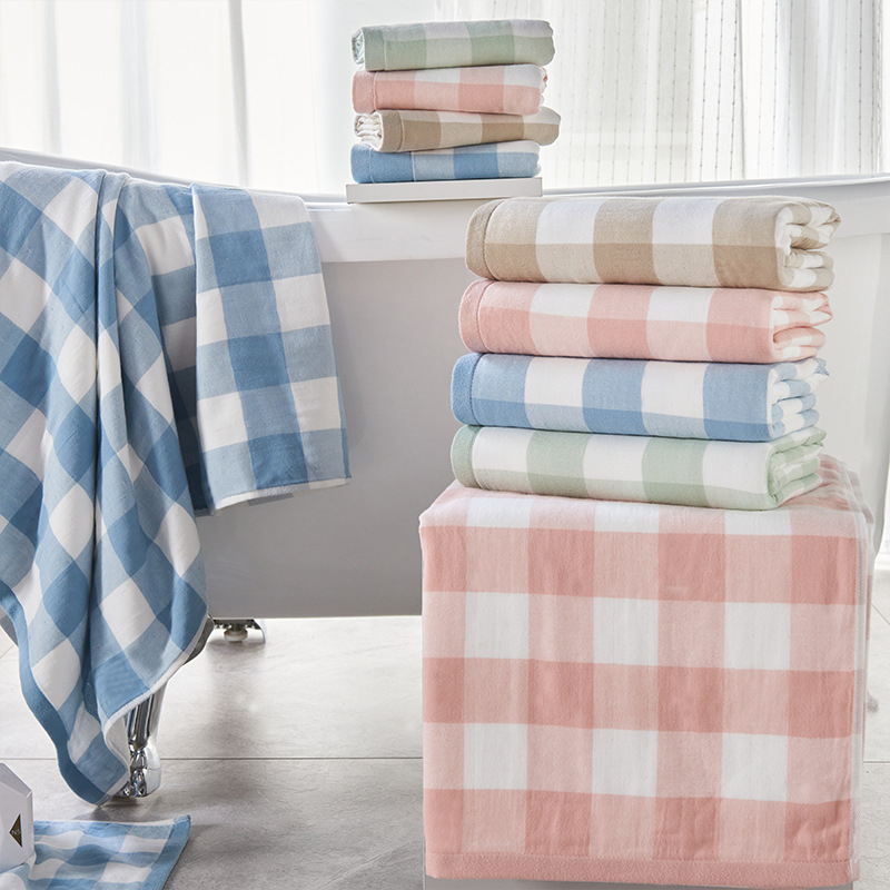 Kokvilnas vannas dvieļu komplekts ar divām pusēm: viena puse terry, otra puse marle, Jacquard audums, 32s pavediena, 200–300 g/m², pielāgota apstrāde