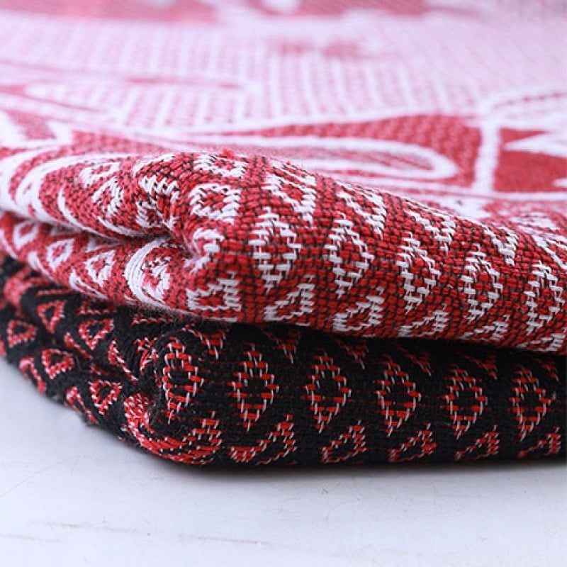 Medvilninė megzta antklodė su kutais, pastoralinio stiliaus, svoris virš 3 kg, tinkama visoms sezonoms