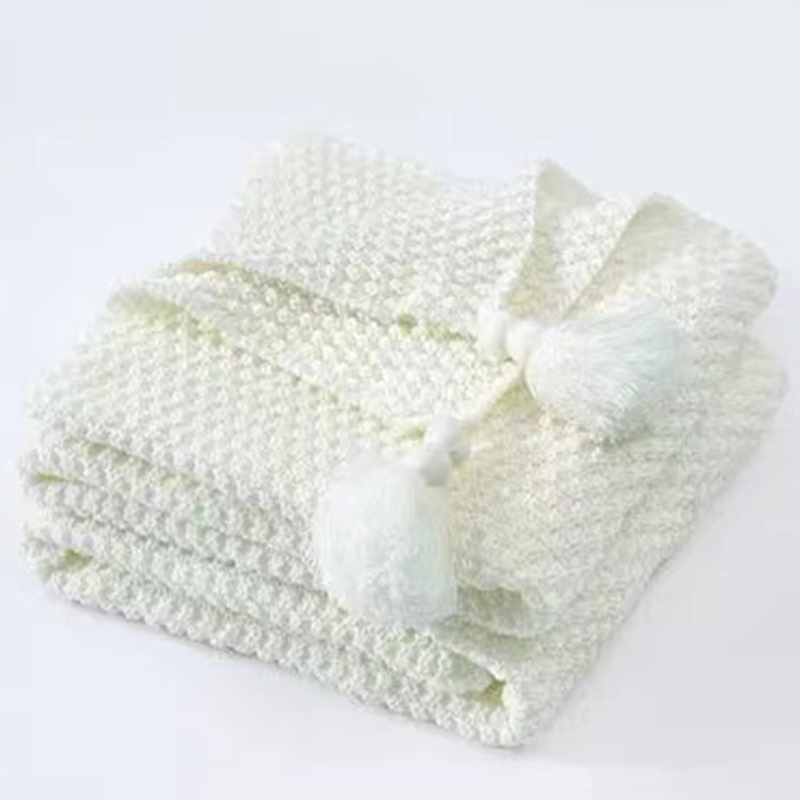 Ćebe s resicama, pleteno od akrila, 800–999 g, Instagram stil