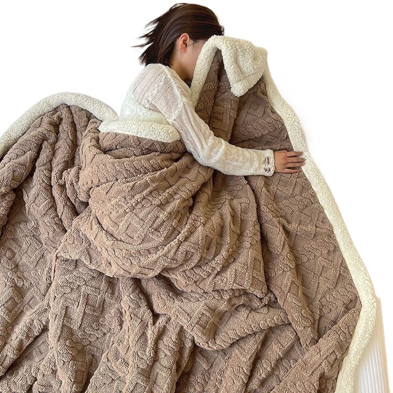 Deka od ovčjeg fleeca, zimska deka s flisom, jedinstven uzorak, korejski stil, težina ispod 300 g, materijal: poliester/koral fleece