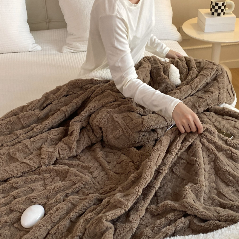 Deka od ovčjeg fleeca, zimska deka s flisom, jedinstven uzorak, korejski stil, težina ispod 300 g, materijal: poliester/koral fleece