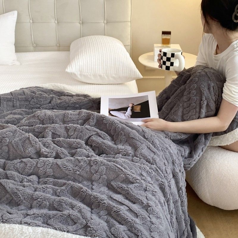 Deka od ovčjeg fleeca, zimska deka s flisom, jedinstven uzorak, korejski stil, težina ispod 300 g, materijal: poliester/koral fleece