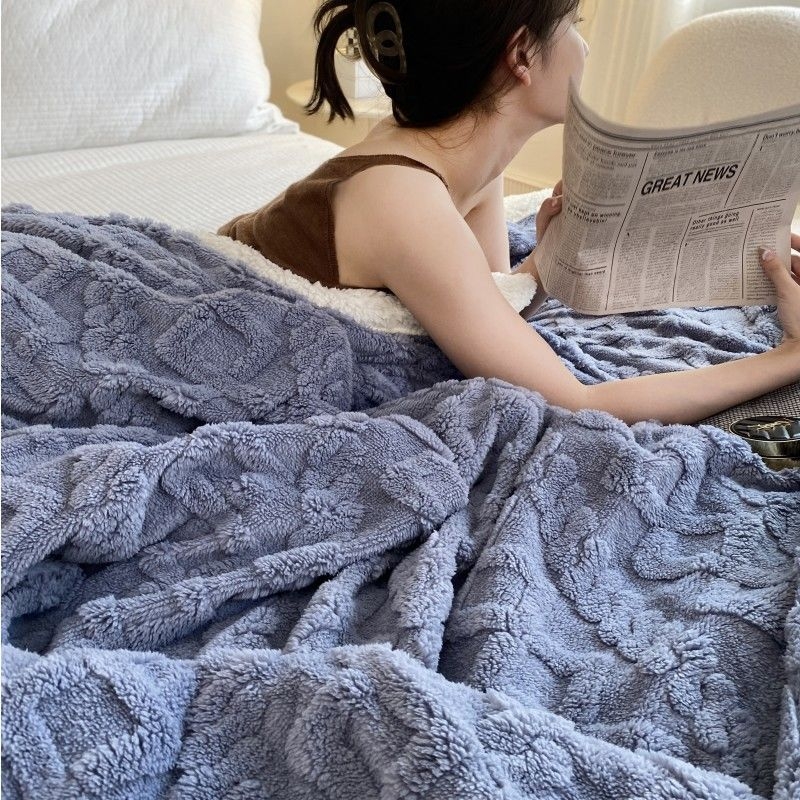 Deka od ovčjeg fleeca, zimska deka s flisom, jedinstven uzorak, korejski stil, težina ispod 300 g, materijal: poliester/koral fleece