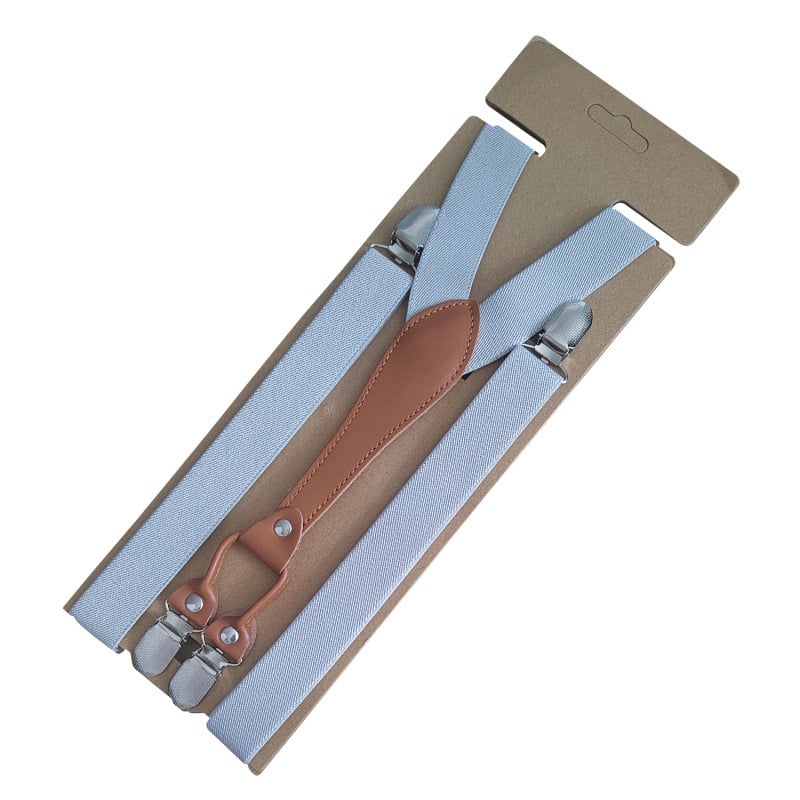 Unisex siksnas biksēm ar 4 klipšiem, regulējams garums, elastīgas, poliestera un elastāna maisījumums, krustveidīgs aizmugures dizains