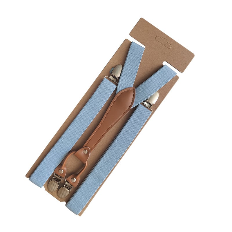 Unisex siksnas biksēm ar 4 klipšiem, regulējams garums, elastīgas, poliestera un elastāna maisījumums, krustveidīgs aizmugures dizains