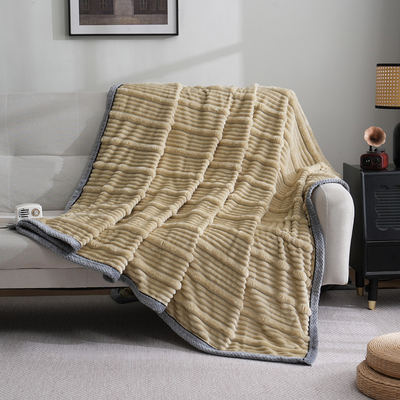 Pătură – Dungi, pentru iarnă, stil ușor de lux (Poliester; 300–499 g; Dungi; Iarnă)