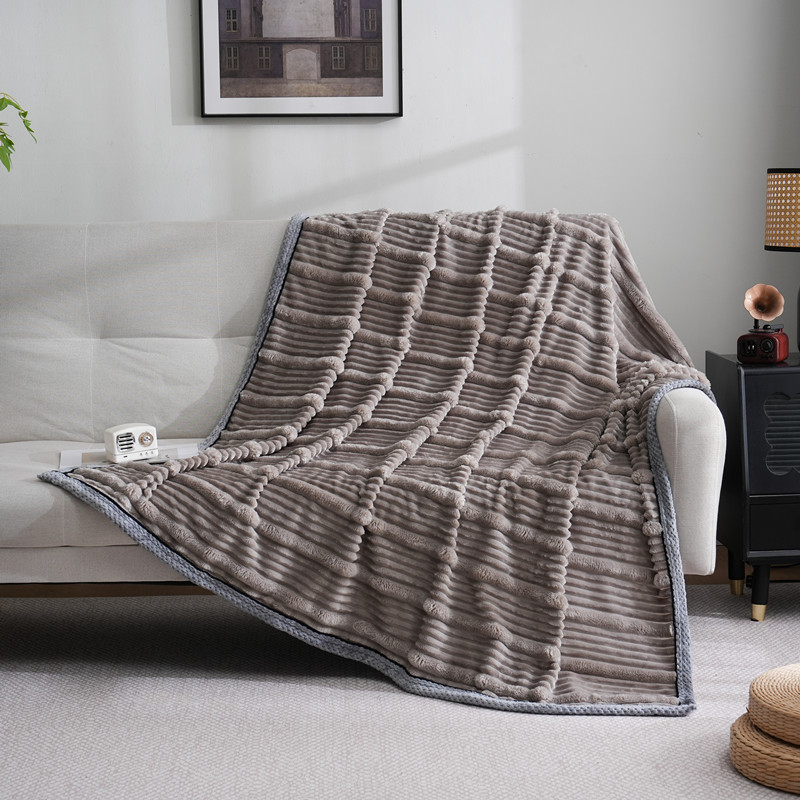 Pătură – Dungi, pentru iarnă, stil ușor de lux (Poliester; 300–499 g; Dungi; Iarnă)