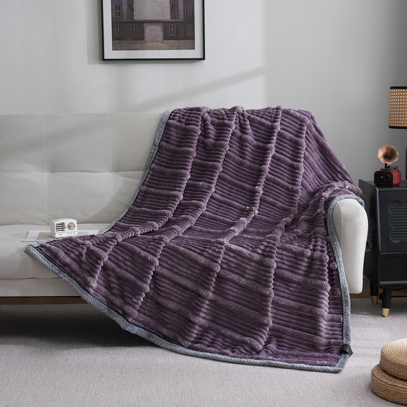 Pătură – Dungi, pentru iarnă, stil ușor de lux (Poliester; 300–499 g; Dungi; Iarnă)