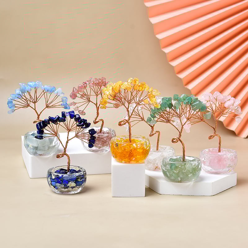 Ukrasno stablo novca – ametistni kristali, kristalni materijal, moderan minimalistički stil