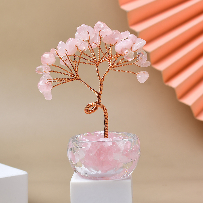 Ukrasno stablo novca – ametistni kristali, kristalni materijal, moderan minimalistički stil