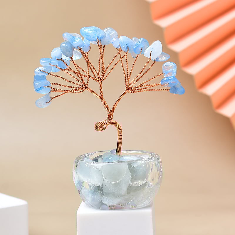 Ukrasno stablo novca – ametistni kristali, kristalni materijal, moderan minimalistički stil