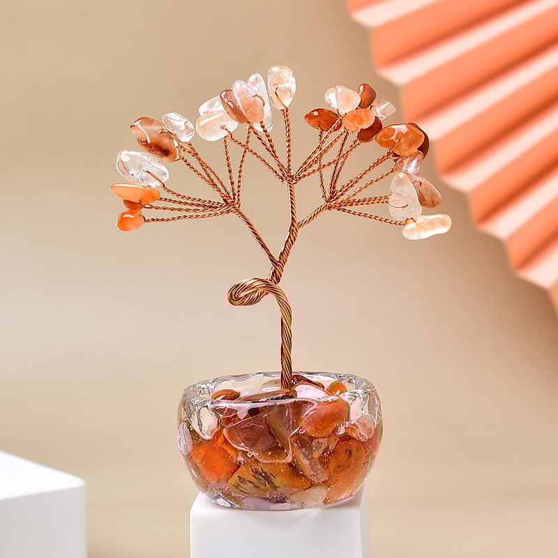 Ukrasno stablo novca – ametistni kristali, kristalni materijal, moderan minimalistički stil