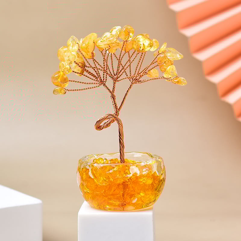 Ukrasno stablo novca – ametistni kristali, kristalni materijal, moderan minimalistički stil